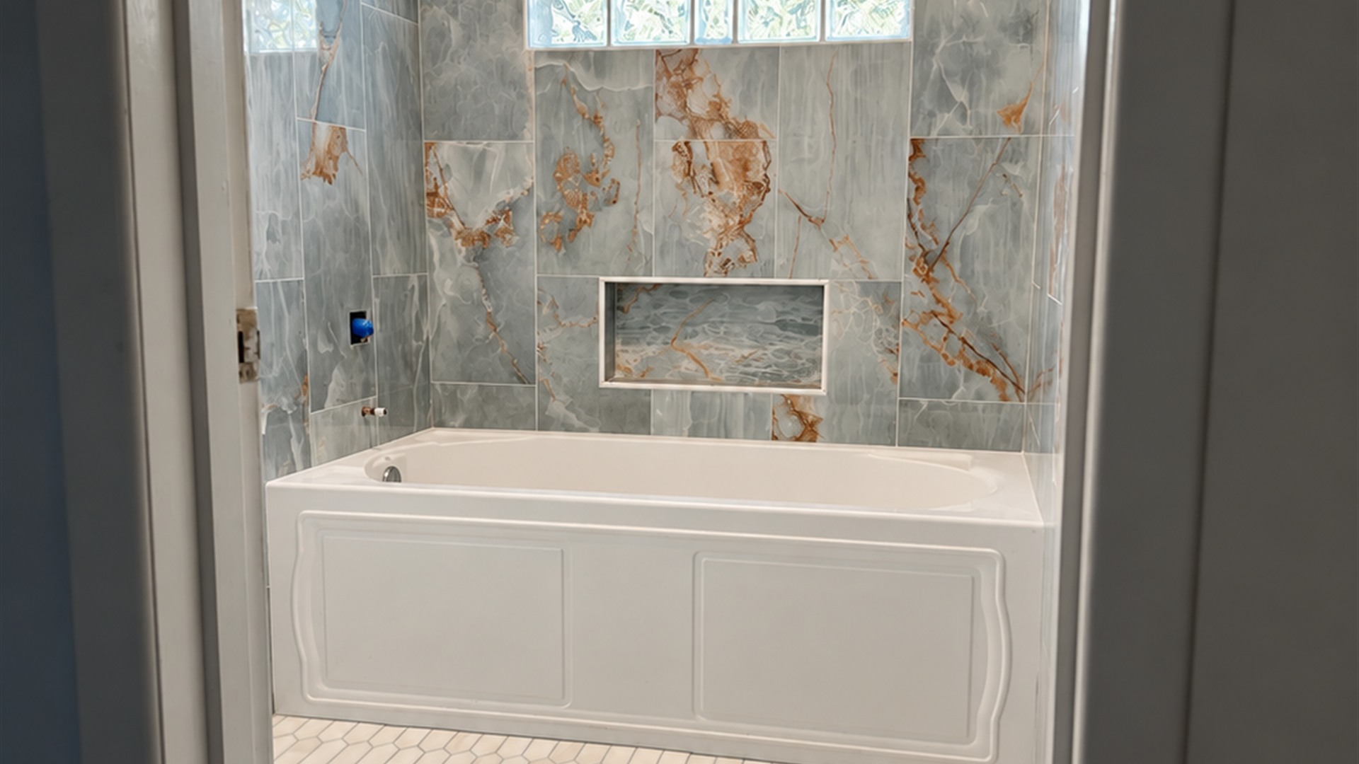 Bathtub surround tilework